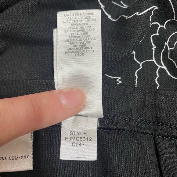 Straight Fit Floral Print Midi Skirt White on Black Modest Girly Fit - Picture 5 of 5